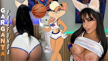 Easter Bunny Cosplayer In Snug Shorts Deepthroating A Toy Until Climax Splashes Across Her Ample Chest