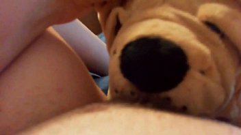 Naughty Nicoletta Enjoys A Playful Romp With A Fluffy Stuffed Pup—are You Game?