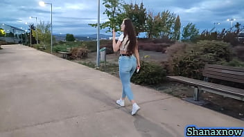 Curvy Woman In Snug Denim Flaunts Her Smoking Allure