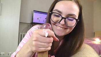 Oral And Manual Pleasure From A Bespectacled Beauty With Intense Climax