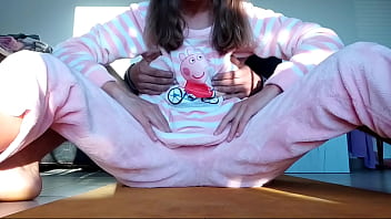 Flirty Stepsister In Pajamas Teases With Forbidden Touches And Petite Curves