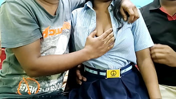 Two Horny Boys Force A College Girl To Take Their Cocks