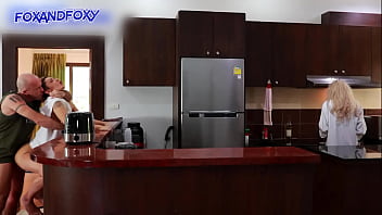 Nearly Busted By The Mother-in-law While Getting A Surprise Anal Creampie In The Kitchen.