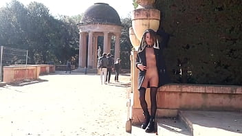 Stripping Bare Under The Barcelona Sun: A Risky Public Park Encounter