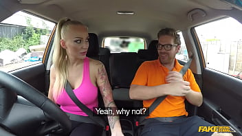 Buxom Blonde Milf With Inked-up Tits Craves A Hardcore Ride At The Fake Driving School