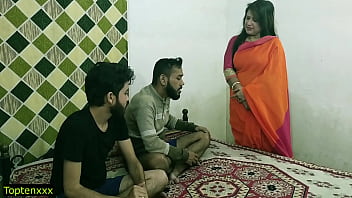Malkin Aunty’s Raw Threesome With Two Young Studs In Clear Hindi Audio