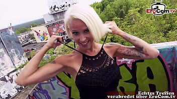 Skinny German Blonde Milf Picked Up Online For Outdoor Fucking
