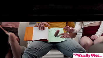 Step Mom Orders You To Sit Your Ass Down With That Tiny Pecker And Wait Until She And Her Friend Finish Their Dessert