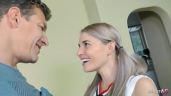 Bendable Blonde Cheerleader Babbles For Step-daddy’s Hard Cock Before Taking A Huge Facial Load