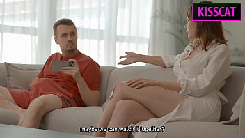 Step Mom Catches Step Son Stroking On The Couch And Joins In For Mutual Pleasure, Deep Throats, And Rough Fucking Ending With A Facial